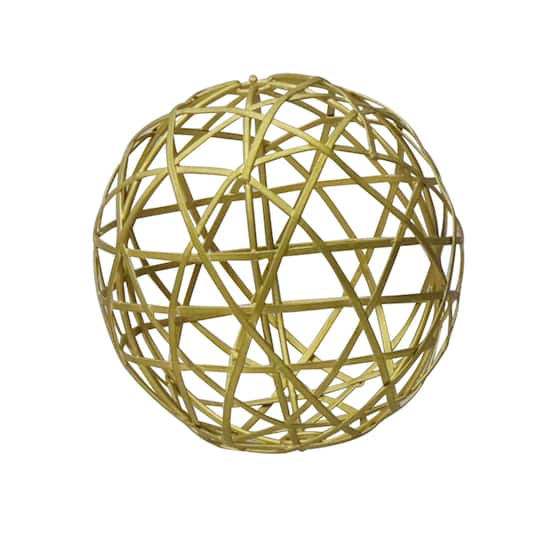 4&#x22; Gold Woven Metal Ball D&#xE9;cor by Ashland&#xAE;